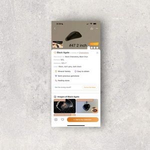 Black Agate Fertility Emblem Crystal, 2 inch